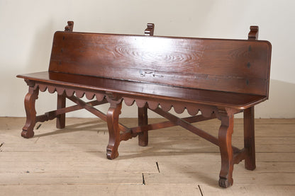 19th century Spanish baroque hall bench
