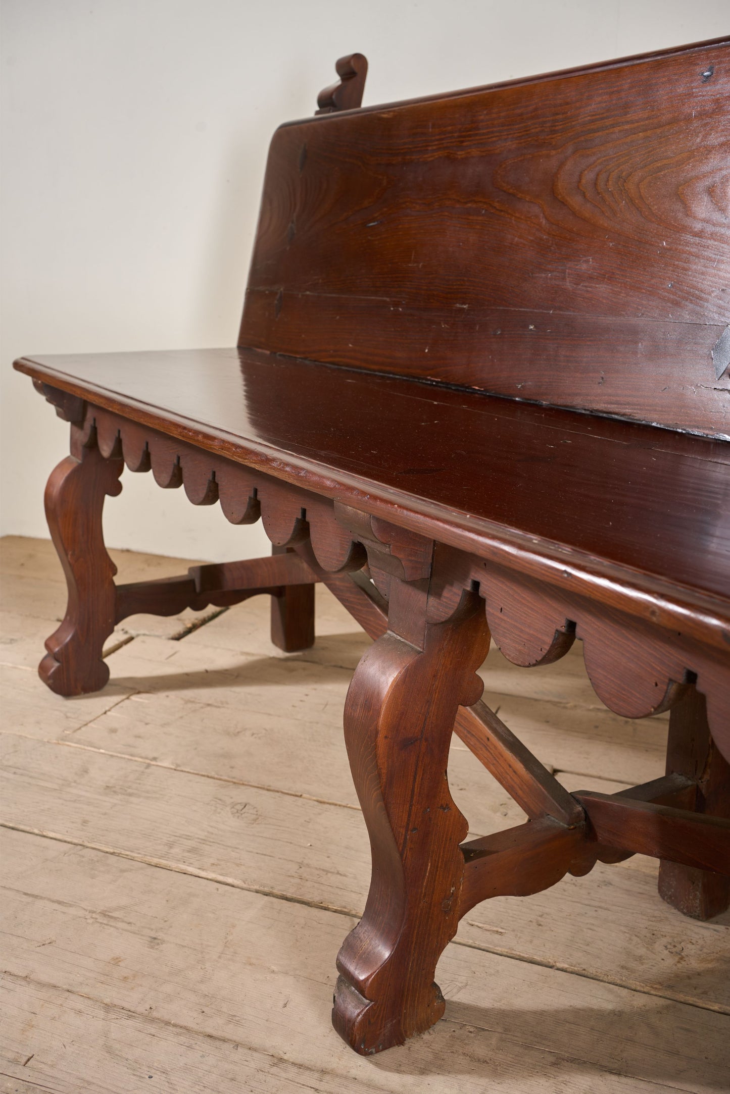 19th century Spanish baroque hall bench
