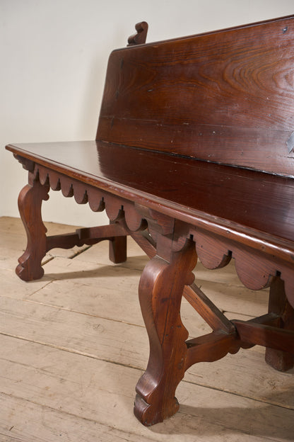 19th century Spanish baroque hall bench