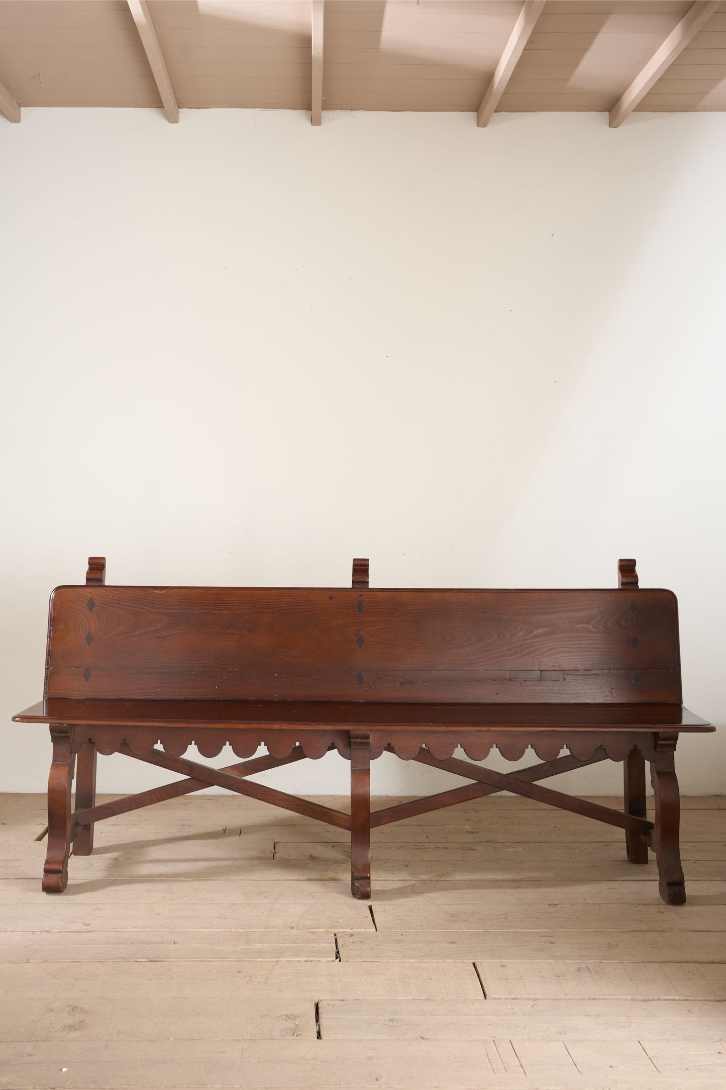 19th century Spanish baroque hall bench