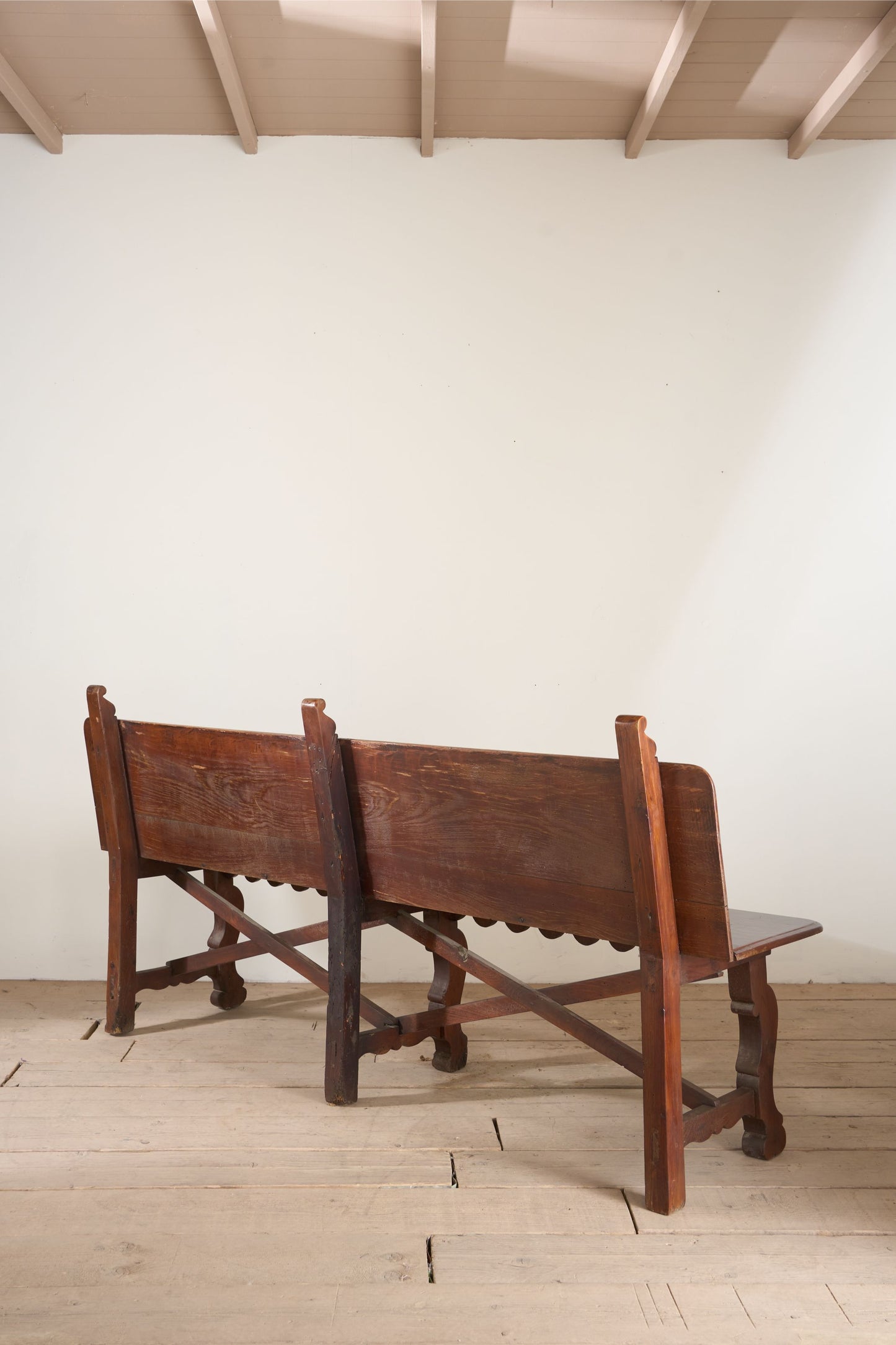 19th century Spanish baroque hall bench