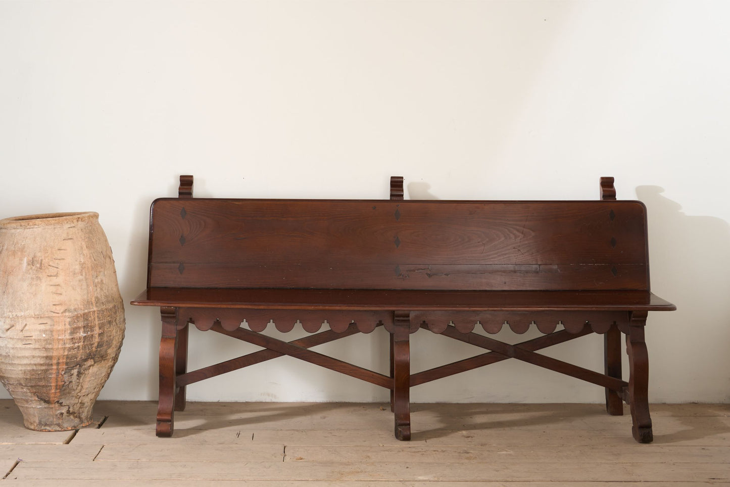 19th century Spanish baroque hall bench