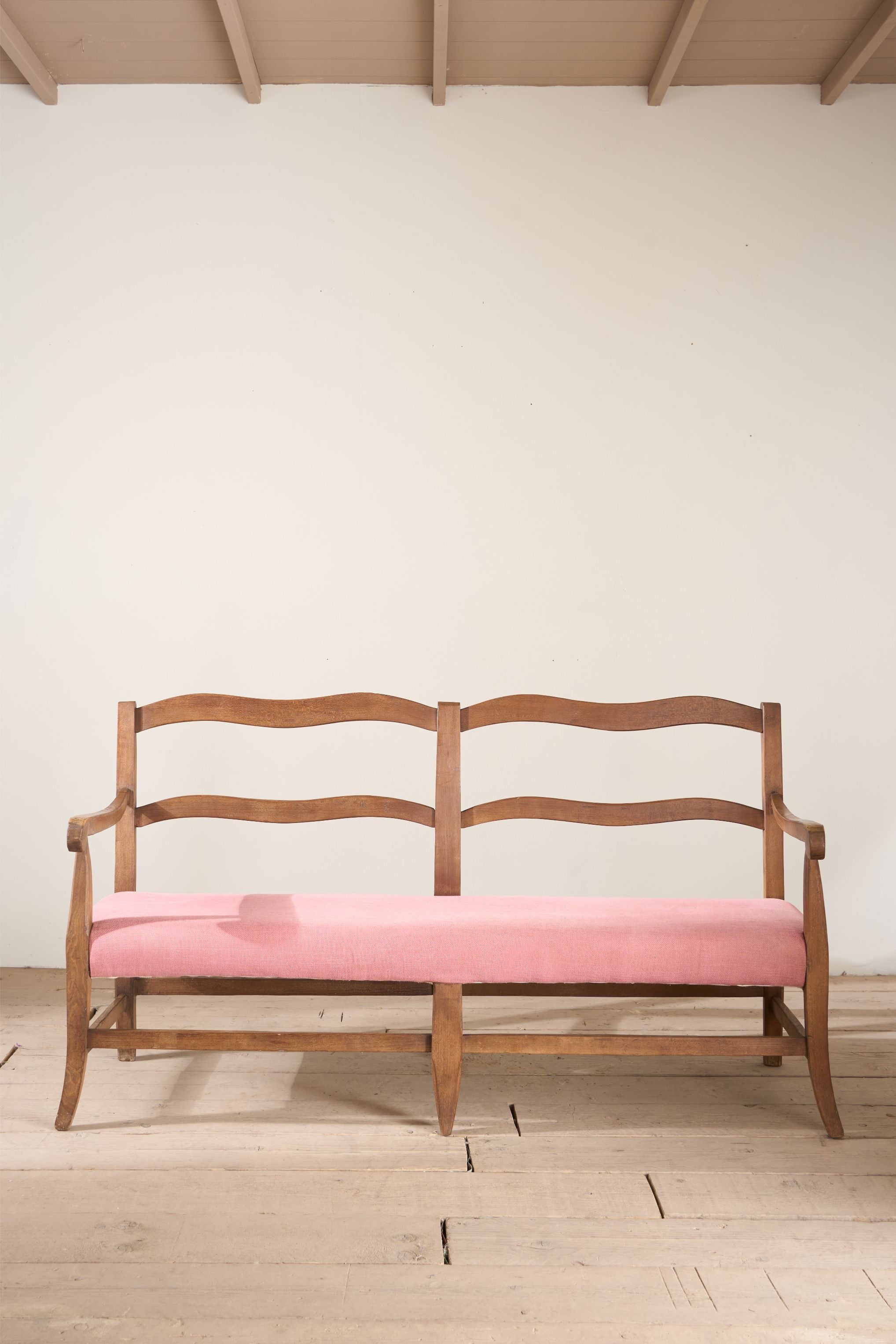 Early 20th century French wavy hall bench