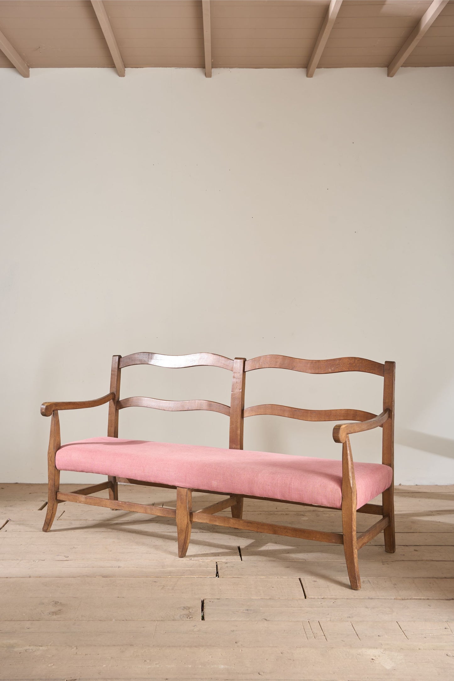 Early 20th century French wavy hall bench