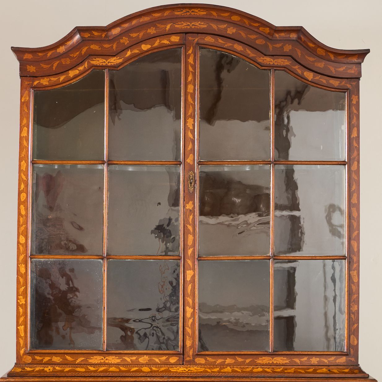 18th Century Marquetry inlaid Dutch glazed cabinet