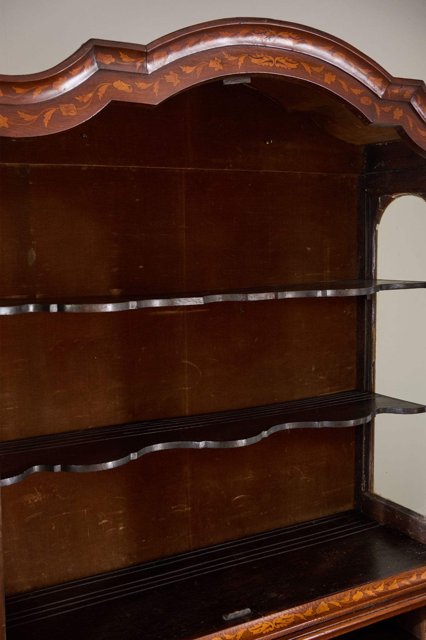 18th Century Marquetry inlaid Dutch glazed cabinet