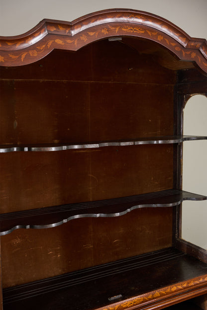 18th Century Marquetry inlaid Dutch glazed cabinet