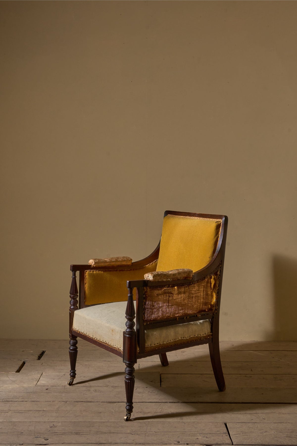 19th Century mahogany reeded library chair - TallBoy Interiors