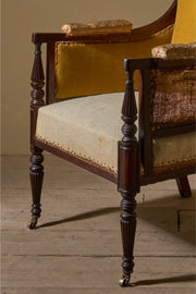 19th Century mahogany reeded library chair - TallBoy Interiors