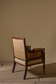 19th Century mahogany reeded library chair - TallBoy Interiors