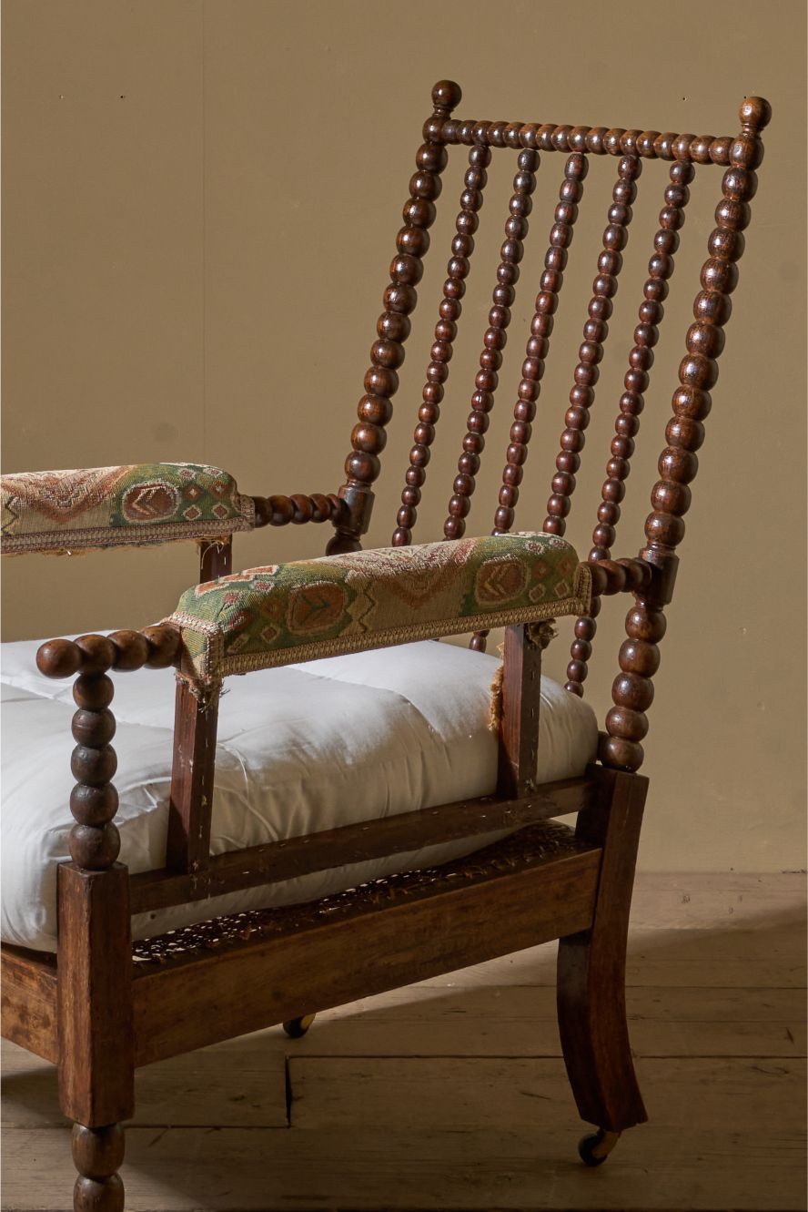 19th Century simulated Rosewood bobbin armchair