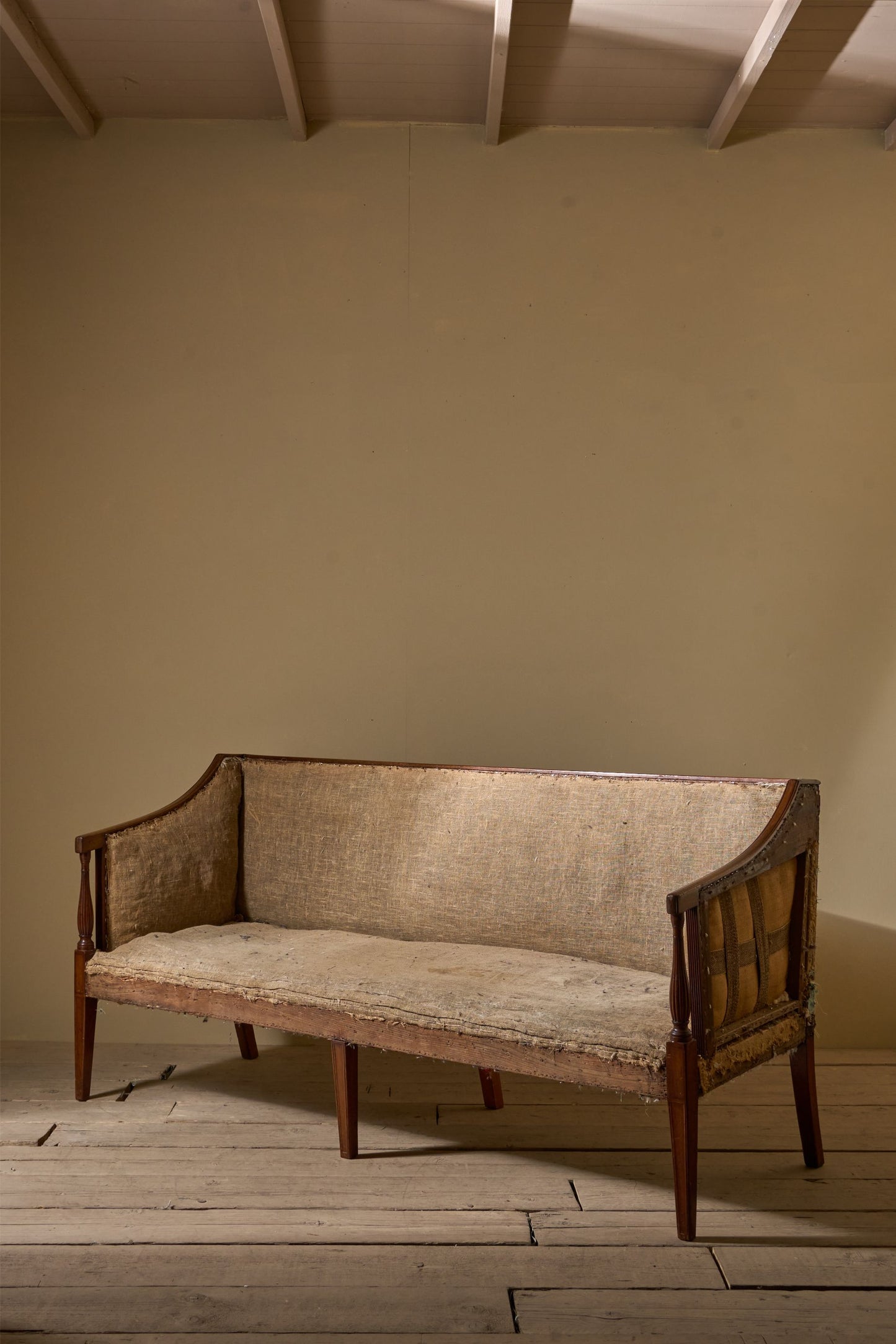 Large Georgian mahogany framed sofa