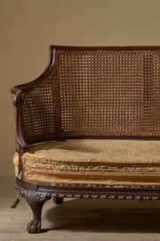 c.1900 Bergere sofa with shapely arms - TallBoy Interiors