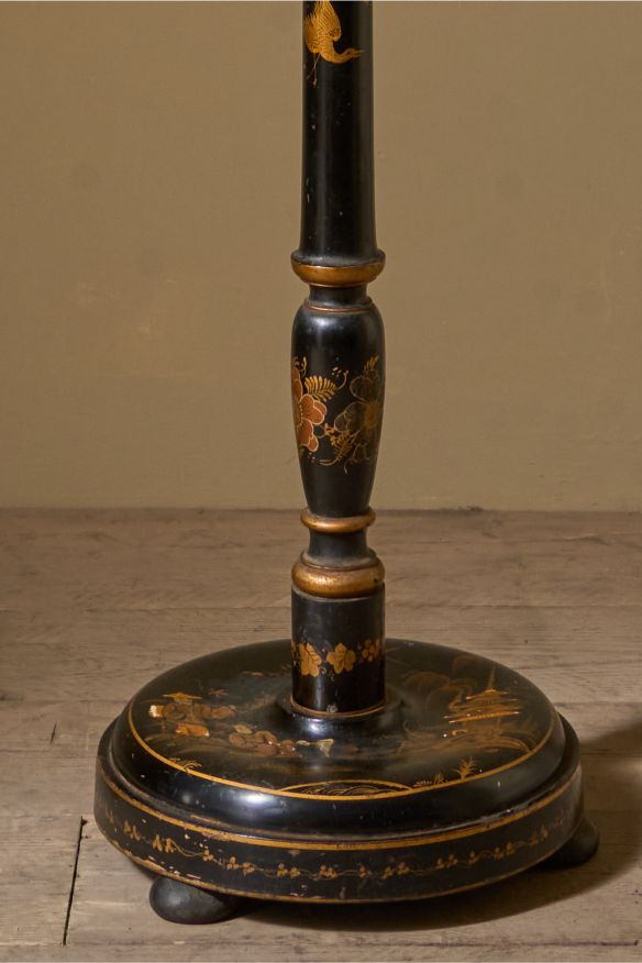 c1920 Black lacquered chinoiserie floor lamp - TallBoy Interiors