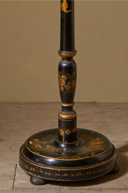 c1920 Black lacquered chinoiserie floor lamp