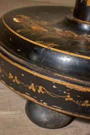 c1920 Black lacquered chinoiserie floor lamp - TallBoy Interiors