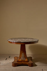 19th Century French empire Red marble and mahogany gueridon table - TallBoy Interiors