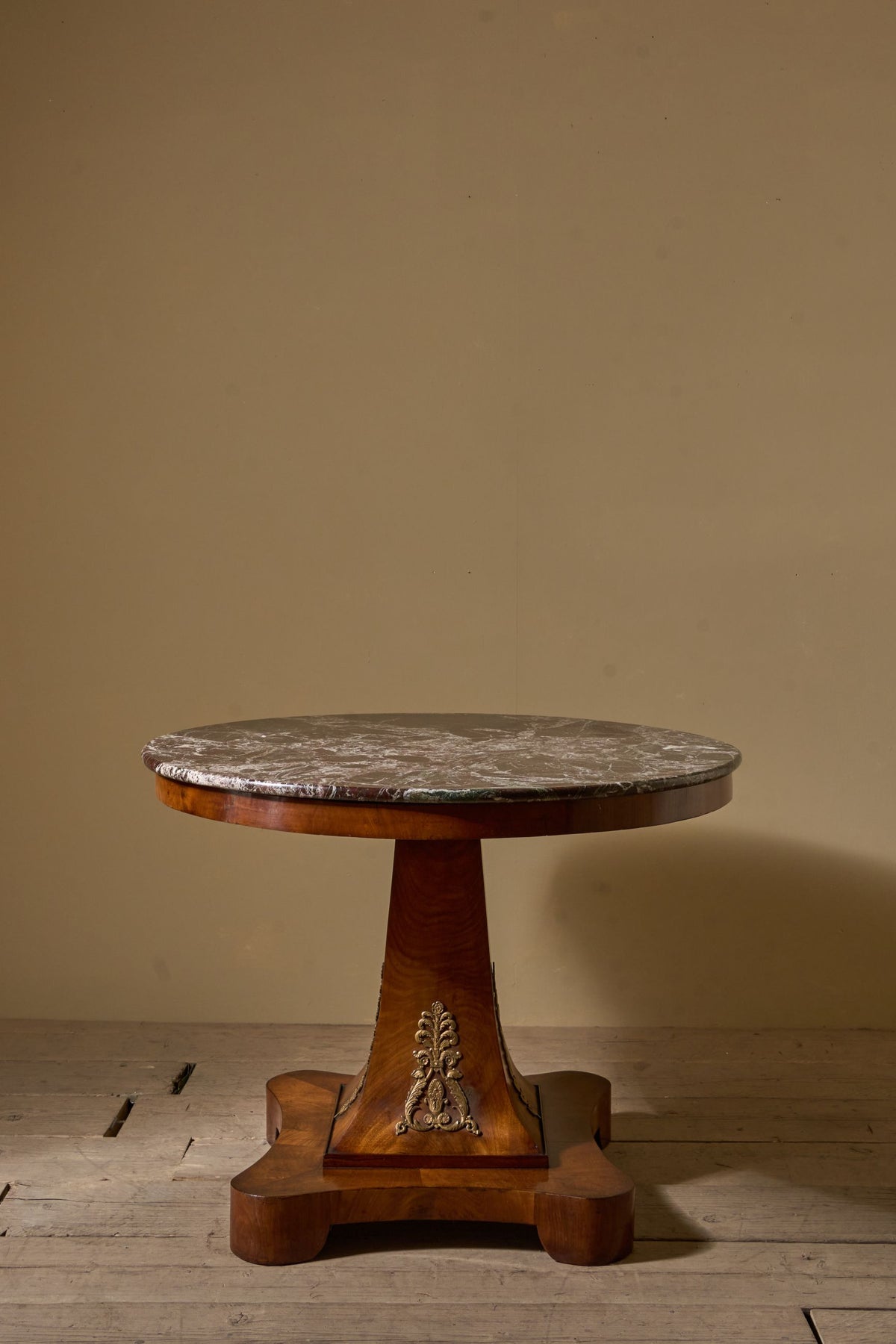 19th Century French empire Red marble and mahogany gueridon table - TallBoy Interiors