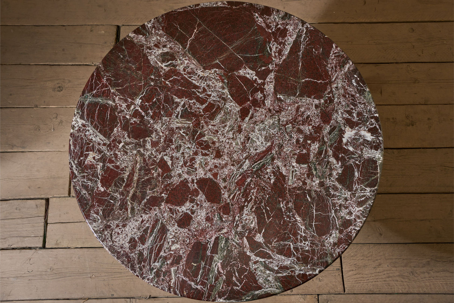 19th Century French empire Red marble and mahogany gueridon table