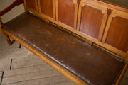 Georgian oak hall bench with tulip decoration - TallBoy Interiors