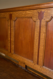 Georgian oak hall bench with tulip decoration - TallBoy Interiors