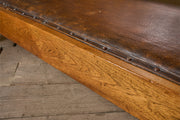 Georgian oak hall bench with tulip decoration - TallBoy Interiors