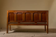 Georgian oak hall bench with tulip decoration - TallBoy Interiors