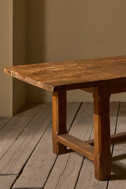 Late 18th century solid elm farmhouse dining table - TallBoy Interiors