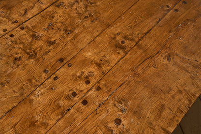 Late 18th century solid elm farmhouse dining table