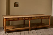 3m 19th century Pine prep table kitchen counter - TallBoy Interiors