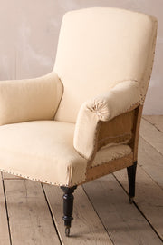 Pair of Large square back Napoleon III armchairs
