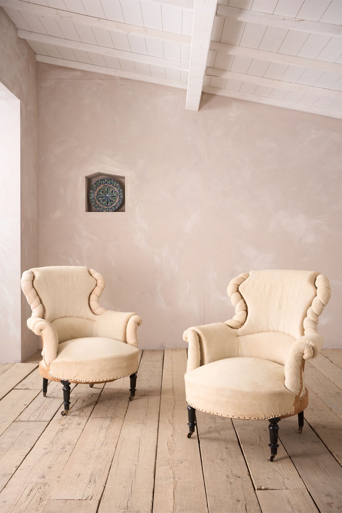 Pair of Napoleon III Pie crust armchairs - TallBoy Interiors