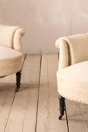 Pair of Napoleon III Pie crust armchairs - TallBoy Interiors