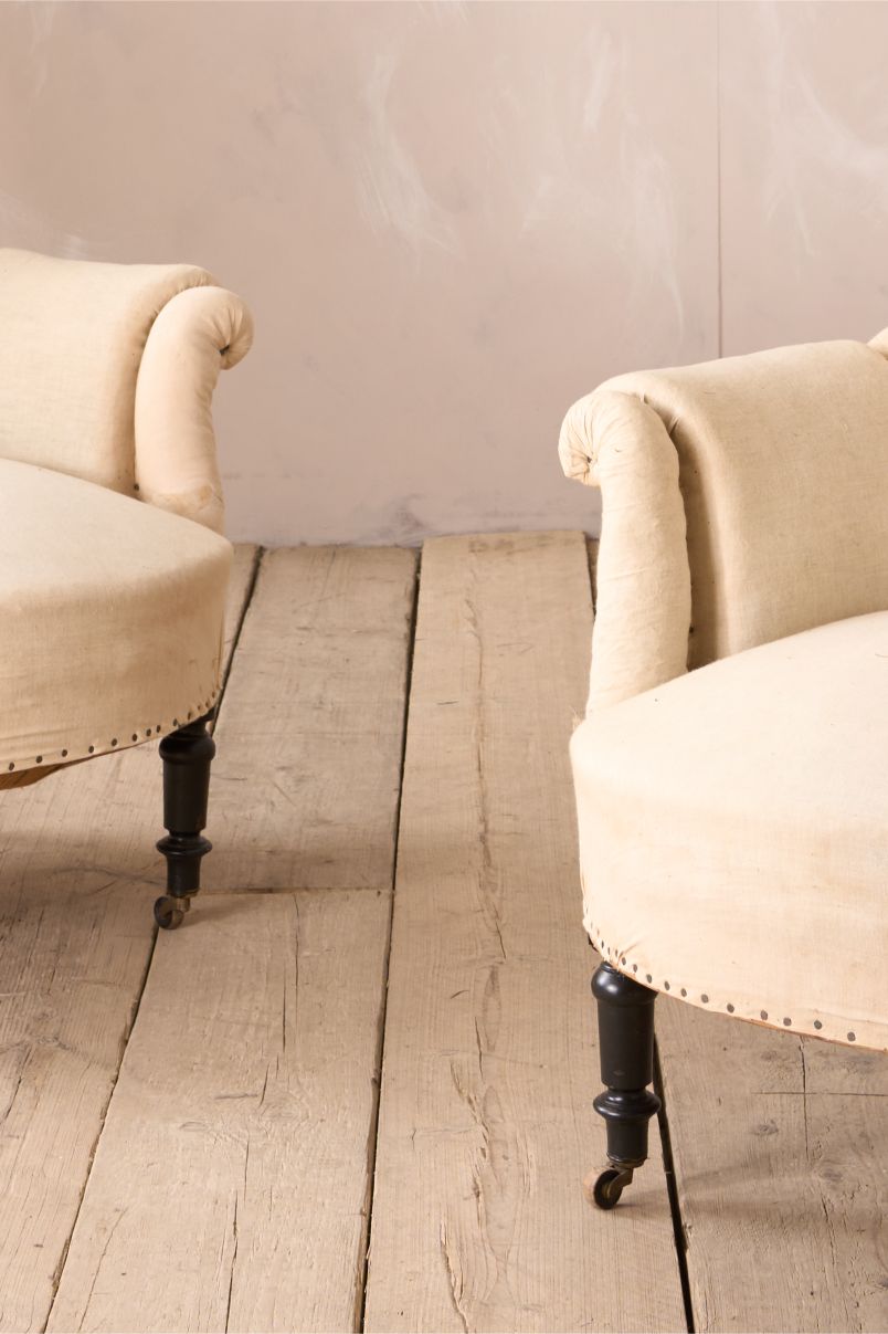 Pair of Napoleon III Pie crust armchairs - TallBoy Interiors