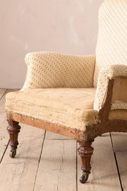 19th century English country house shapely armchair - TallBoy Interiors