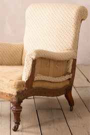19th century English country house shapely armchair - TallBoy Interiors