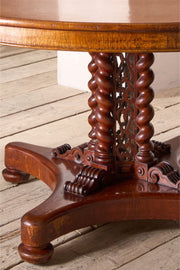 19th century Oak centre table with fretwork column - TallBoy Interiors