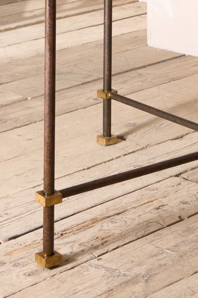 Mid century Spanish faux bronze and gilt metal centre table