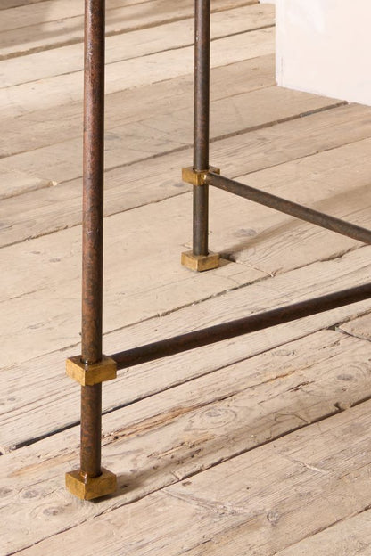 Mid century Spanish faux bronze and gilt metal centre table