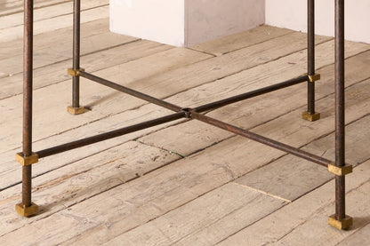 Mid century Spanish faux bronze and gilt metal centre table