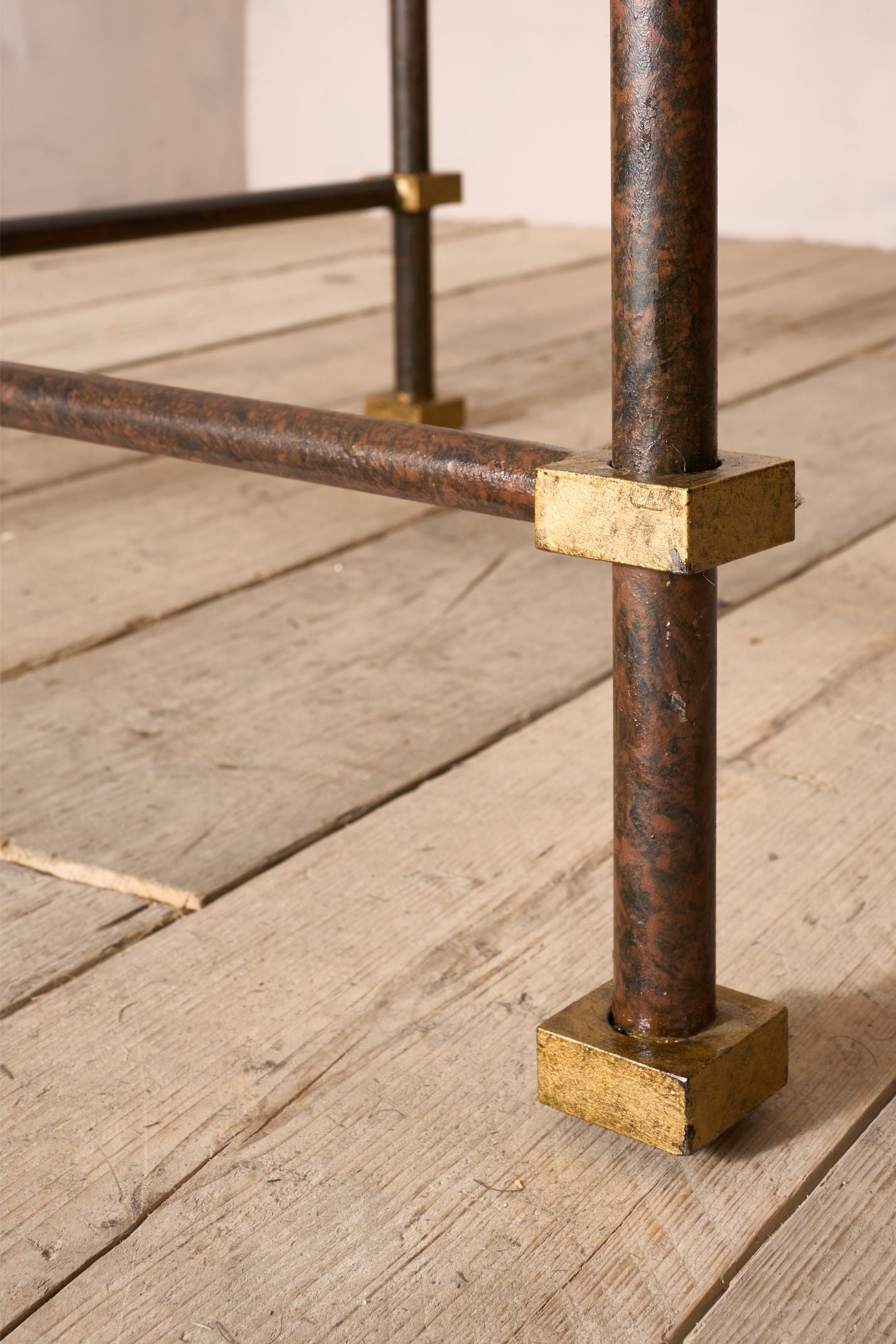 Mid century Spanish faux bronze and gilt metal centre table