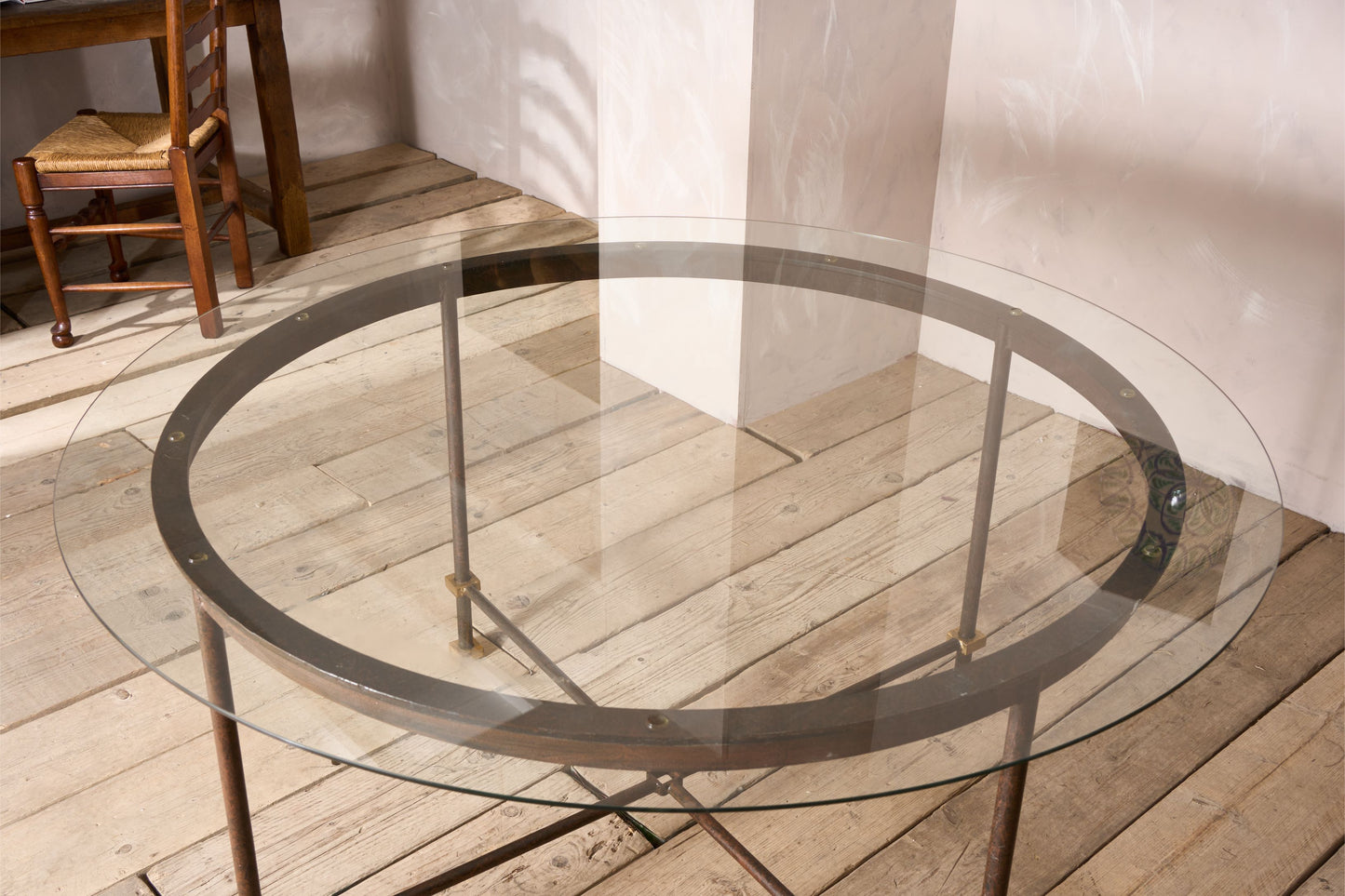 Mid century Spanish faux bronze and gilt metal centre table