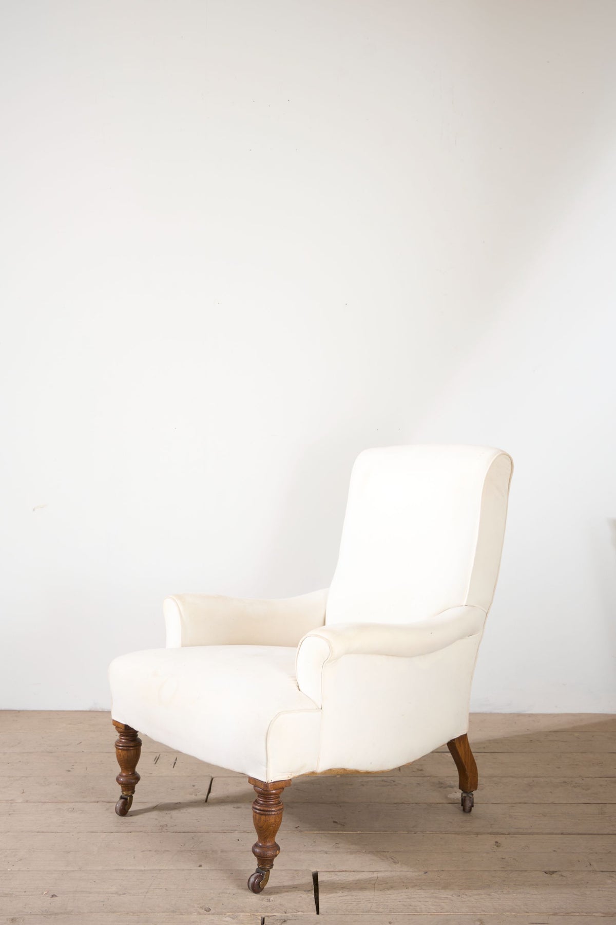 19th century large shapely sided country house armchair - TallBoy Interiors