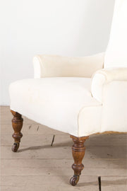 19th century large shapely sided country house armchair - TallBoy Interiors