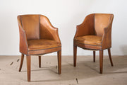 Pair of Early 20th century English bridge tub chairs - TallBoy Interiors