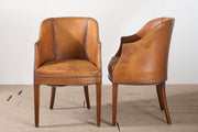 Pair of Early 20th century English bridge tub chairs - TallBoy Interiors