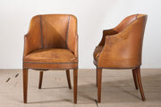 Pair of Early 20th century English bridge tub chairs - TallBoy Interiors