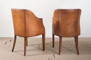 Pair of Early 20th century English bridge tub chairs - TallBoy Interiors
