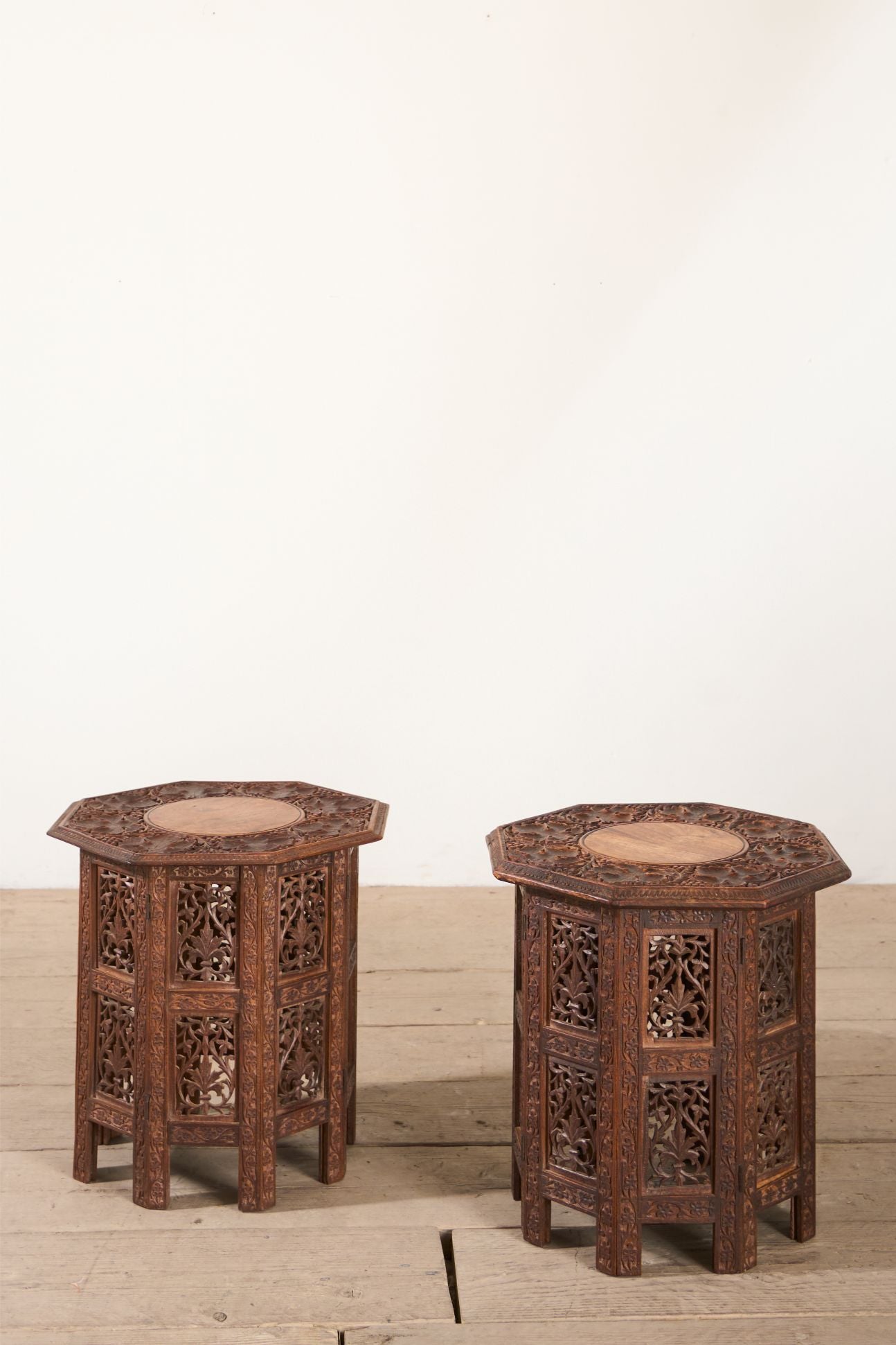 Pair of 19th Century Anglo Indian Paduak side tables - TallBoy Interiors