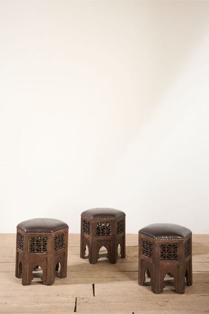 Set of 3 19th century Moorish stools by Liberty - TallBoy Interiors